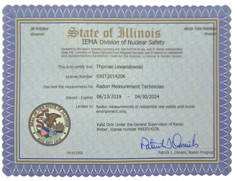 Illinois Radon Testing License 2024